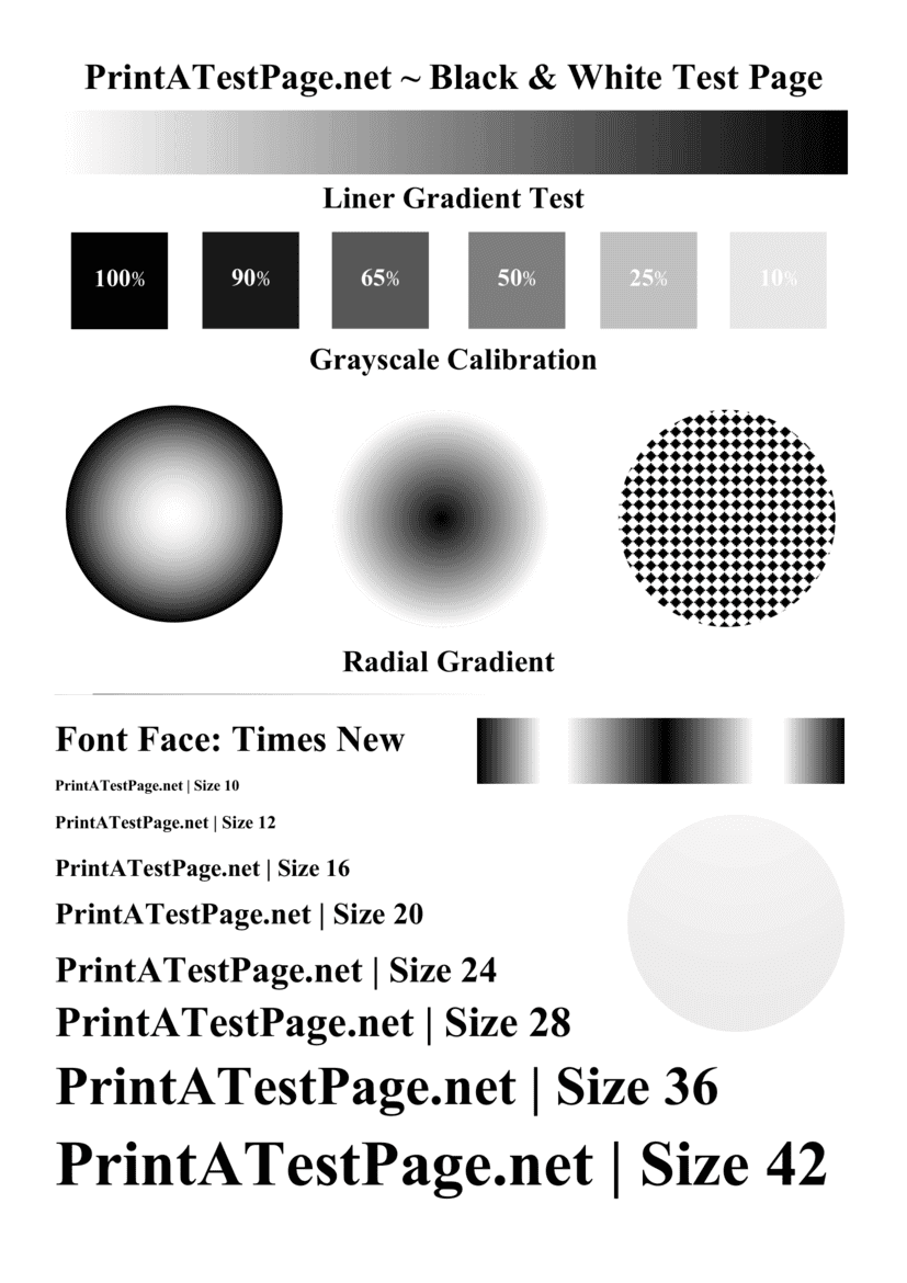 Black and White Test Page