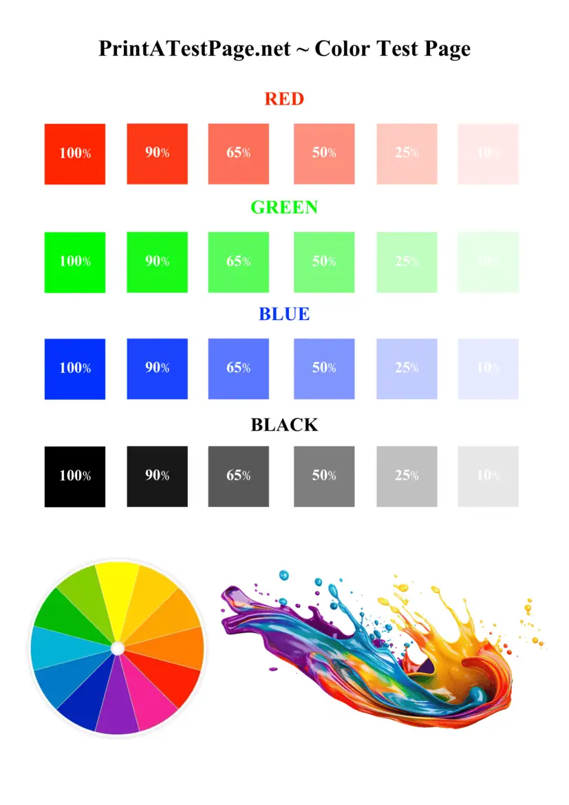 Color Test Page