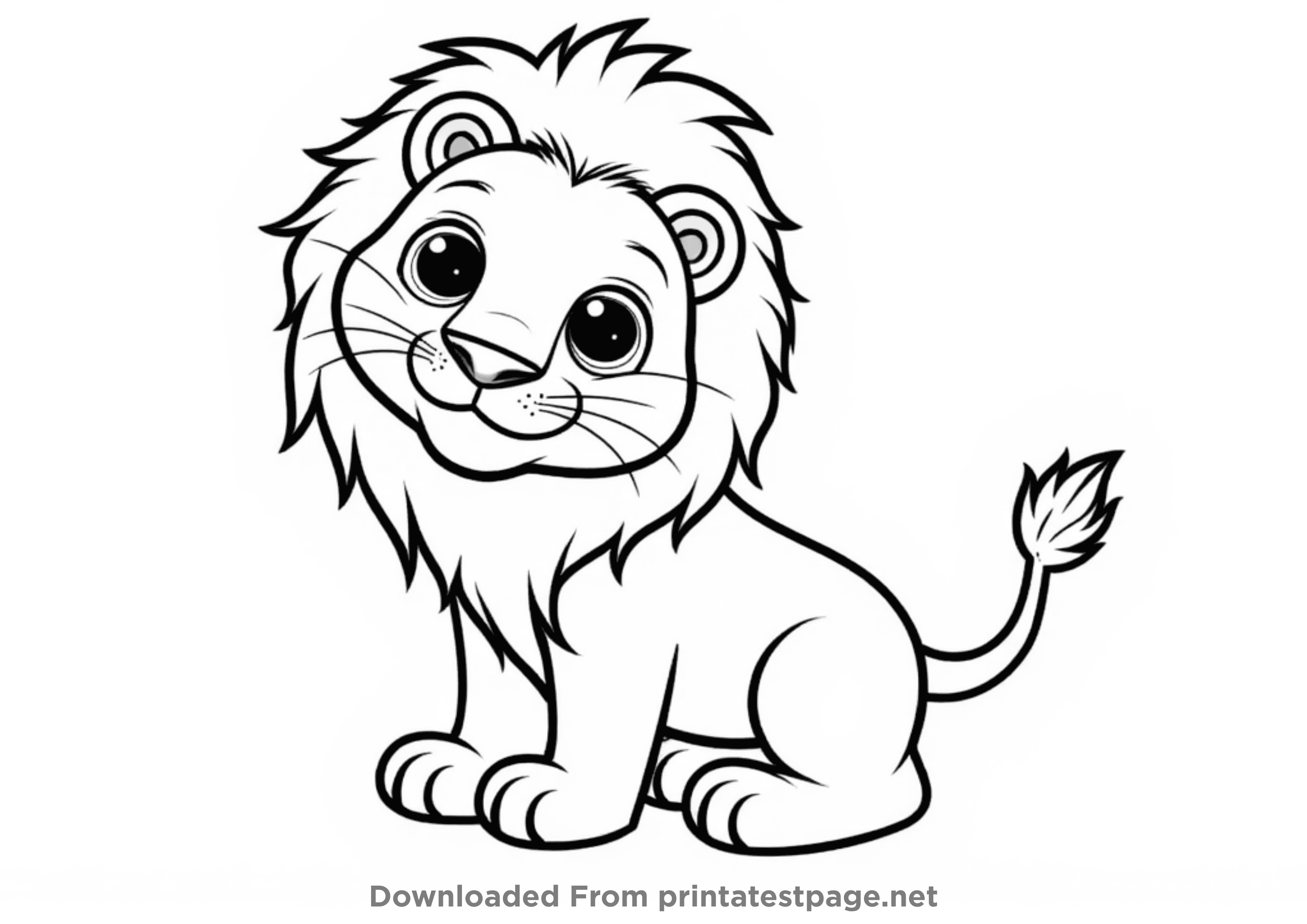 baby lion coloring page printable for kids