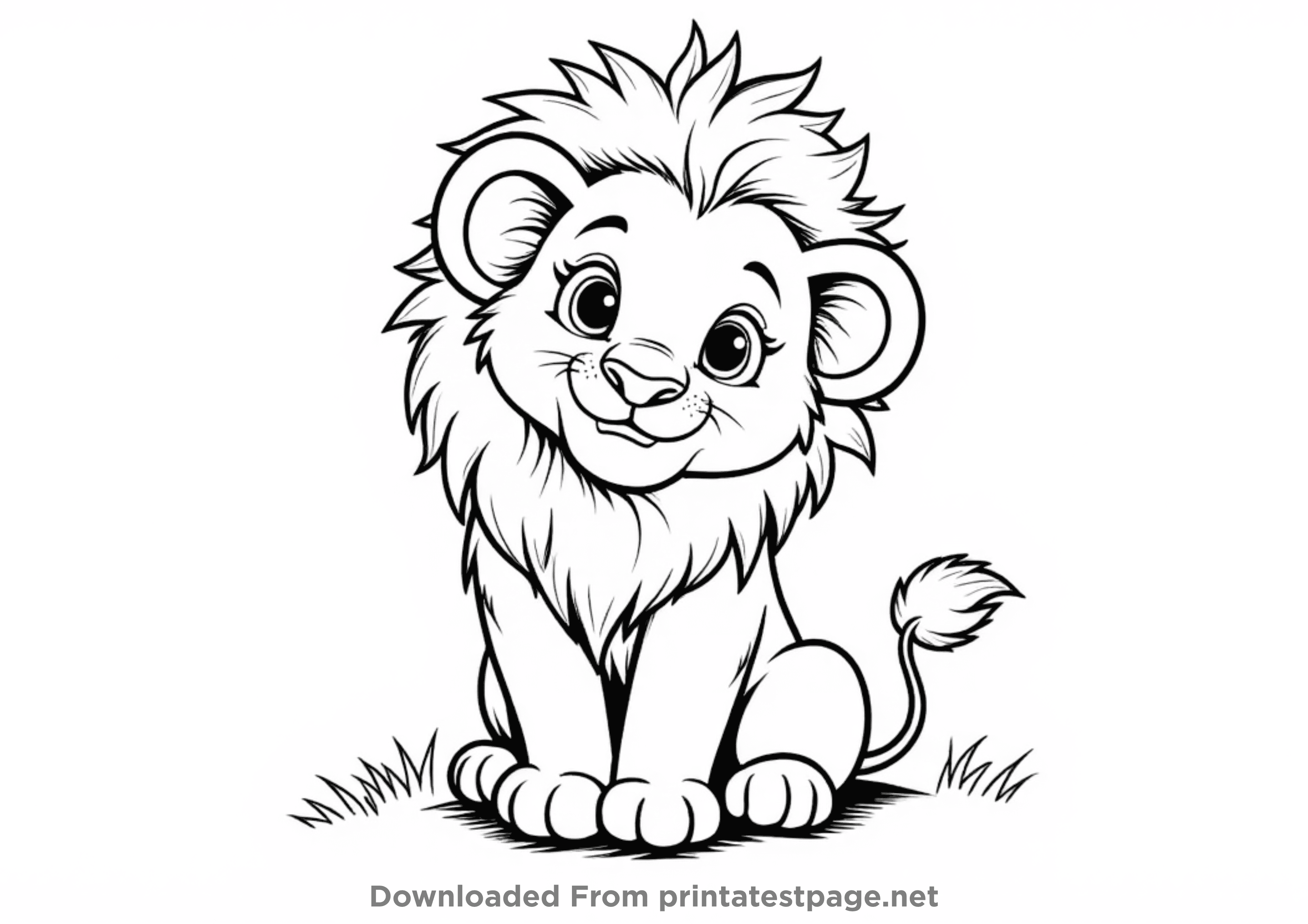 cute cartoon lion coloring sheet printable