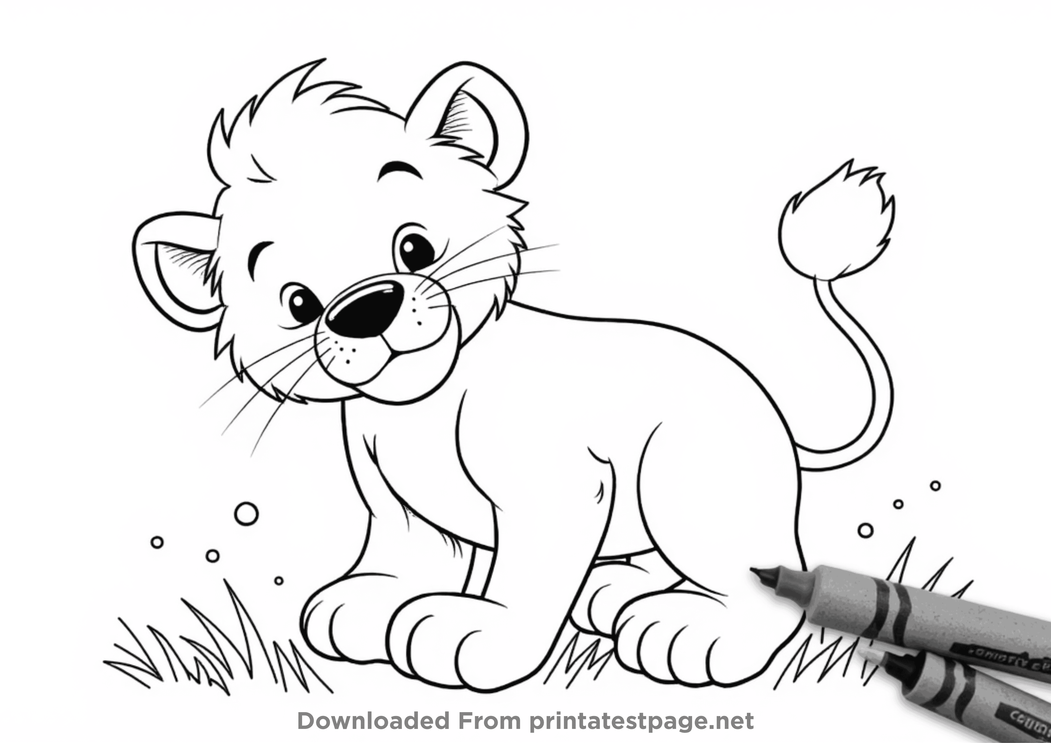 easy lion coloring page for toddlers