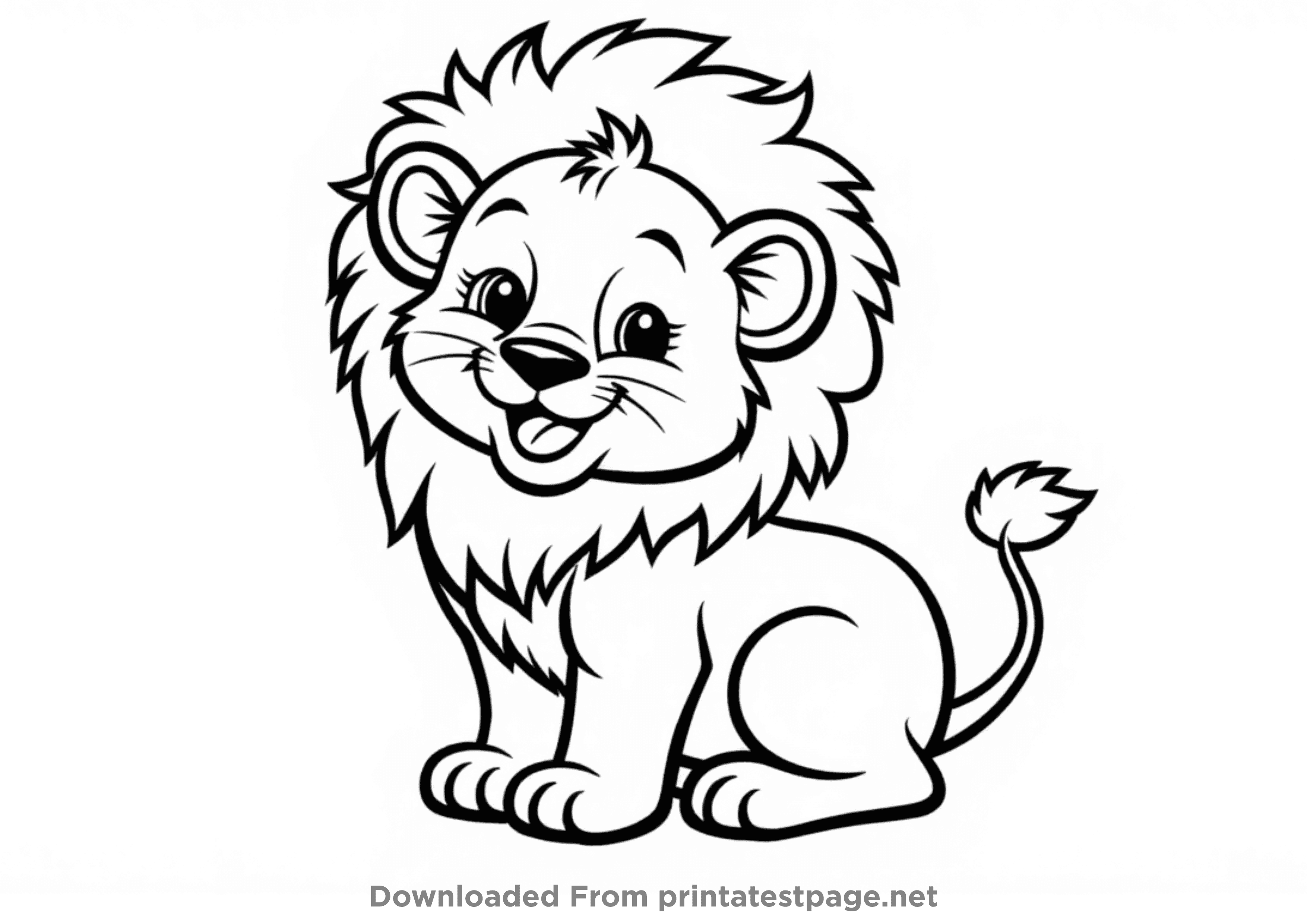 free lion coloring page printable for kids