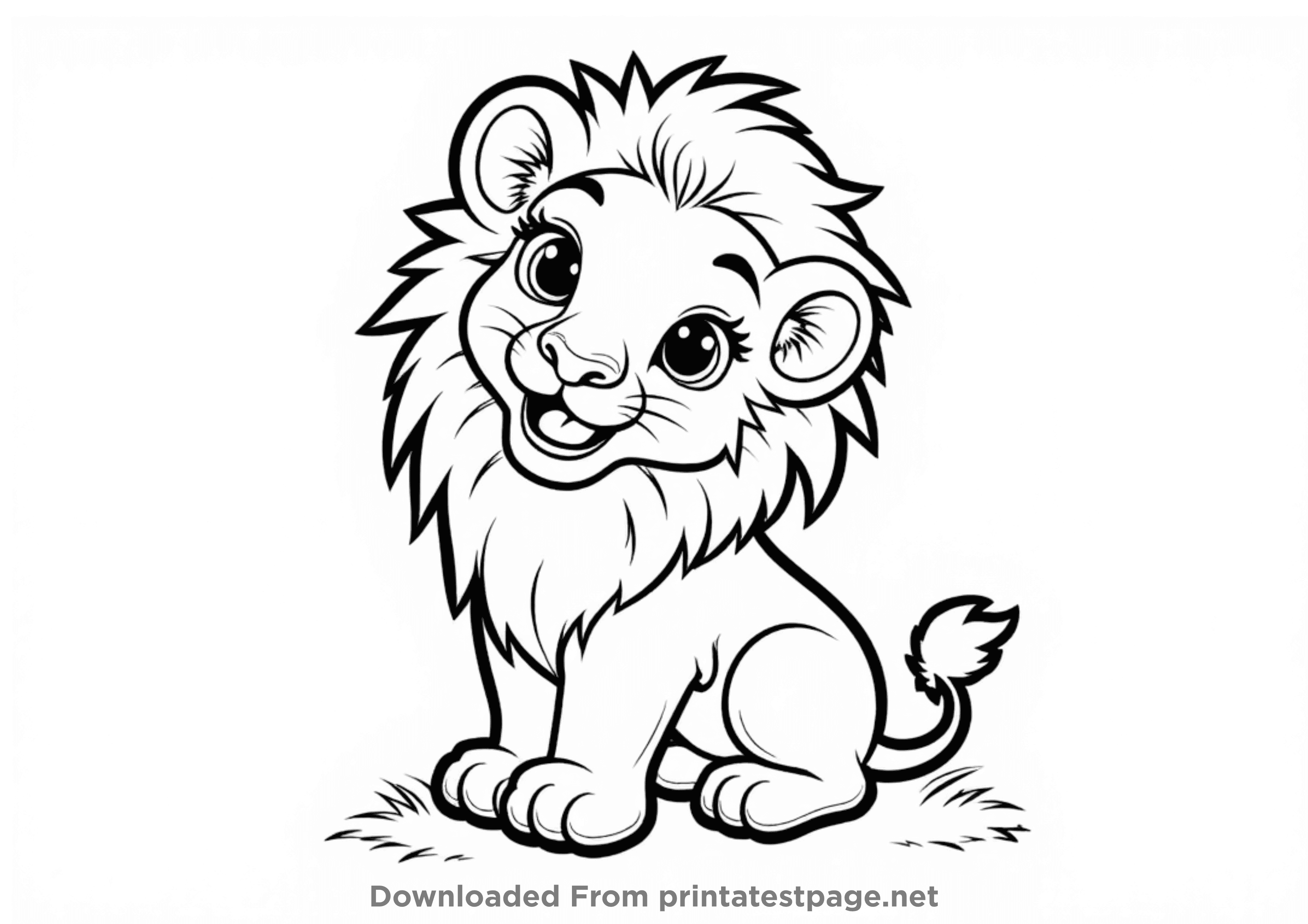 lion coloring page printable pdf for kids