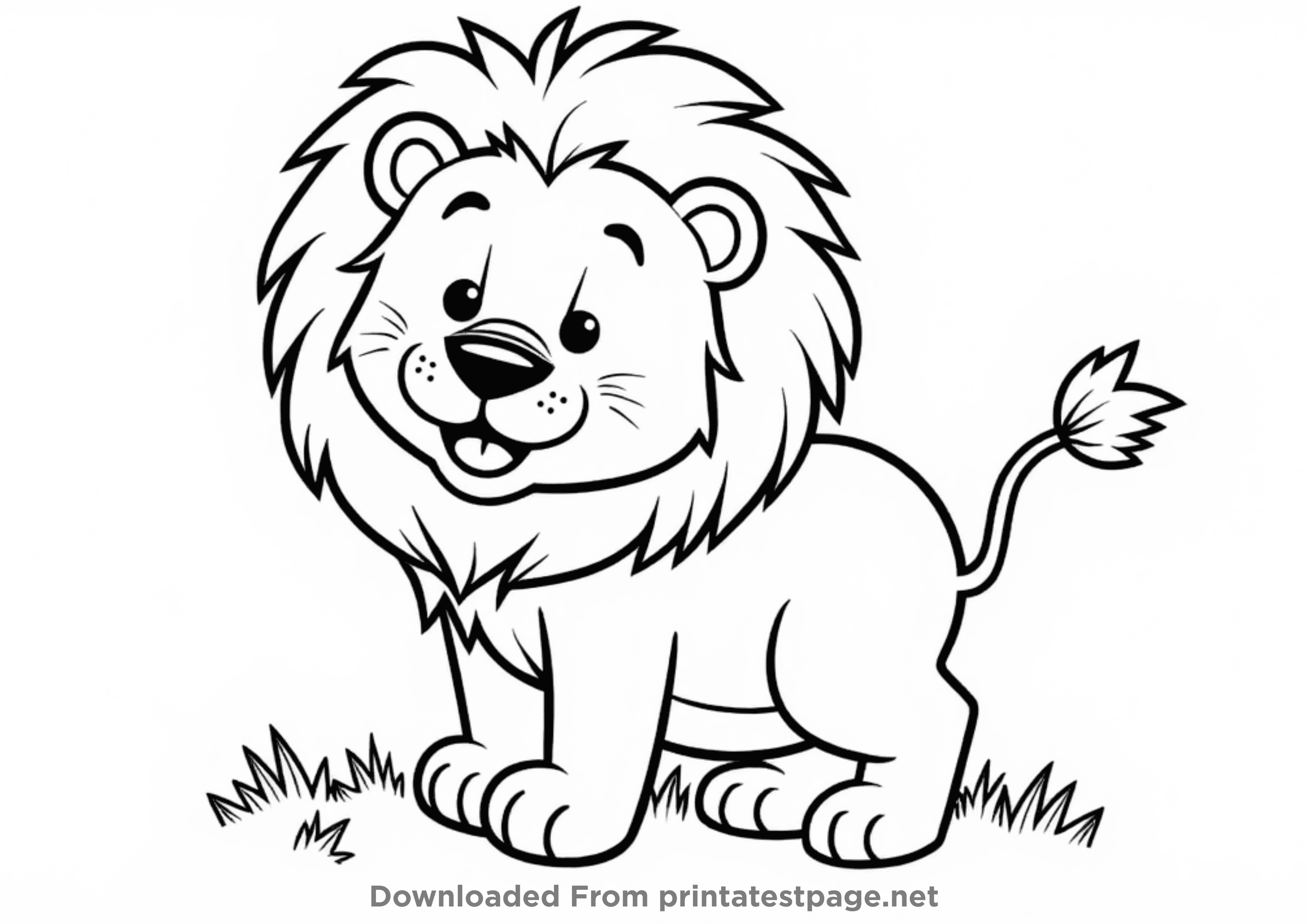 simple lion coloring page printable sheet